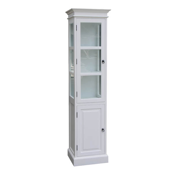 slim white tall cabinet
